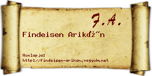 Findeisen Arikán névjegykártya